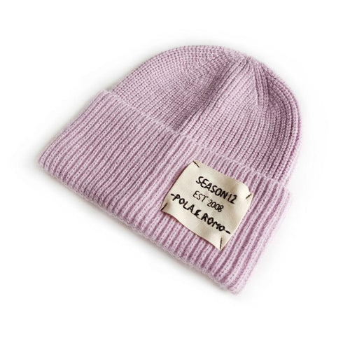 Cloth logo embroidery letter flanging knit cap 17.32-19.68 inches